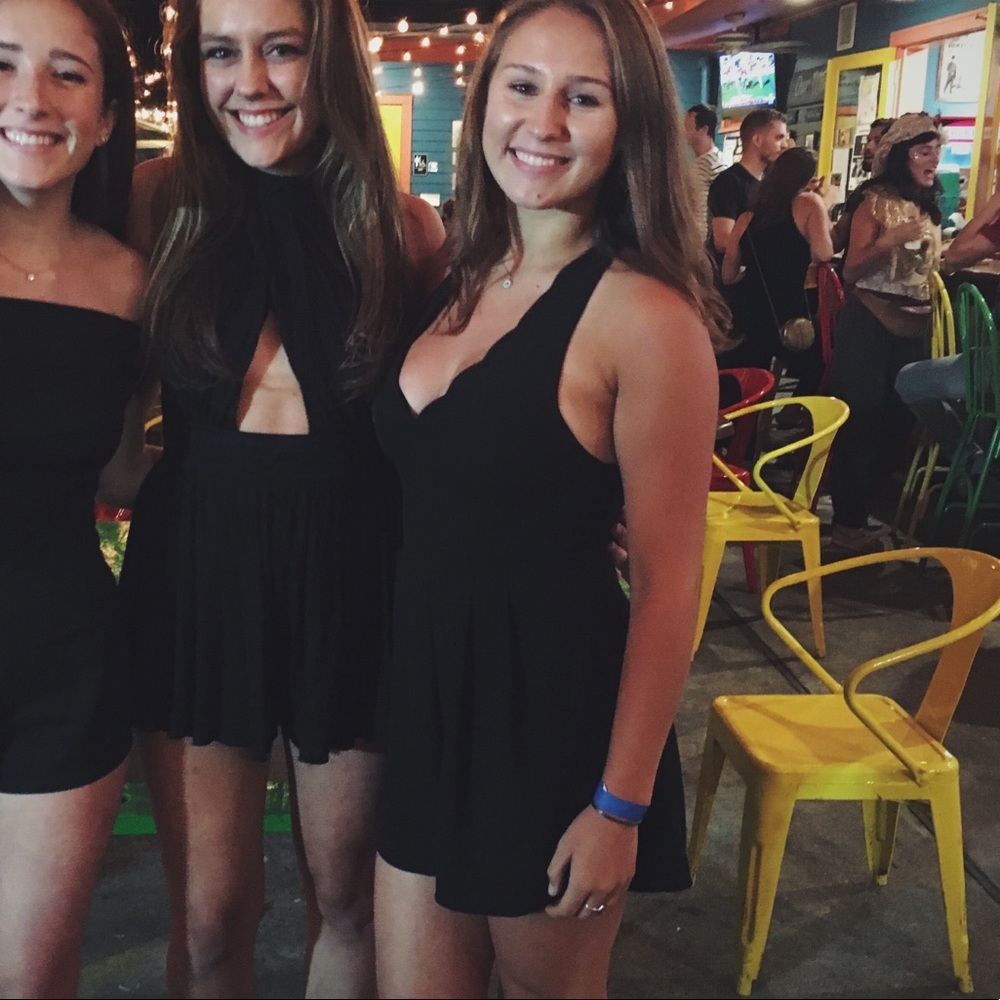 Black scalloped romper SOLD